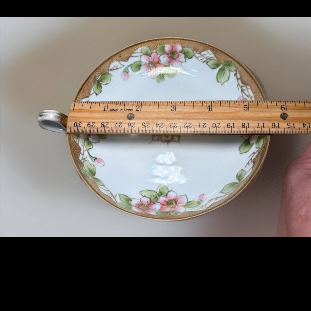 Hand Painted Nippon Porcelain Plate Trinket Dish Shabby Chic Decor - Picture 8 of 10